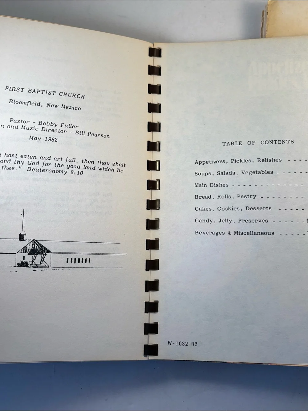 Vintage Bloomfield NM Church Cookbook Lot 1982 First Baptist Assembly of God  Lo